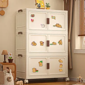 خزائن بلاستيكية قابلة للطي من 1 إلى 5 طبقات 1-5 Layers Large Capacity Transparent White Foldable Plastic