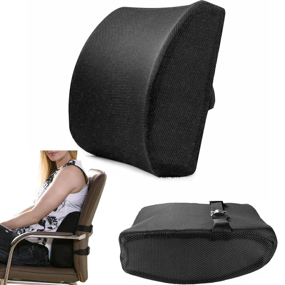 1 Pc Seat Chair Cushion Lumbar Lower Back Support Pain Relief Pillow Office Car