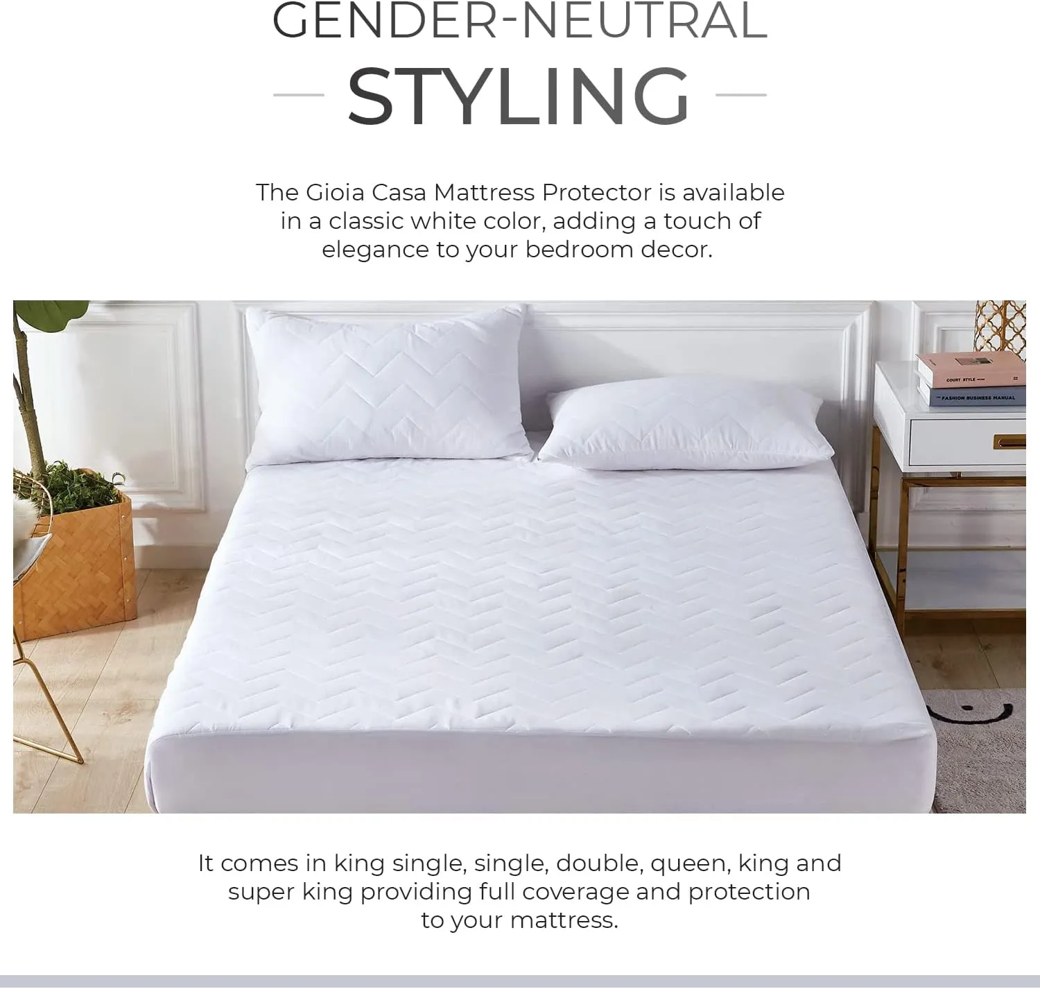 100% Ultra-Soft Cotton Quilted Anti-Microbial Mattress Cover Protector | King Size