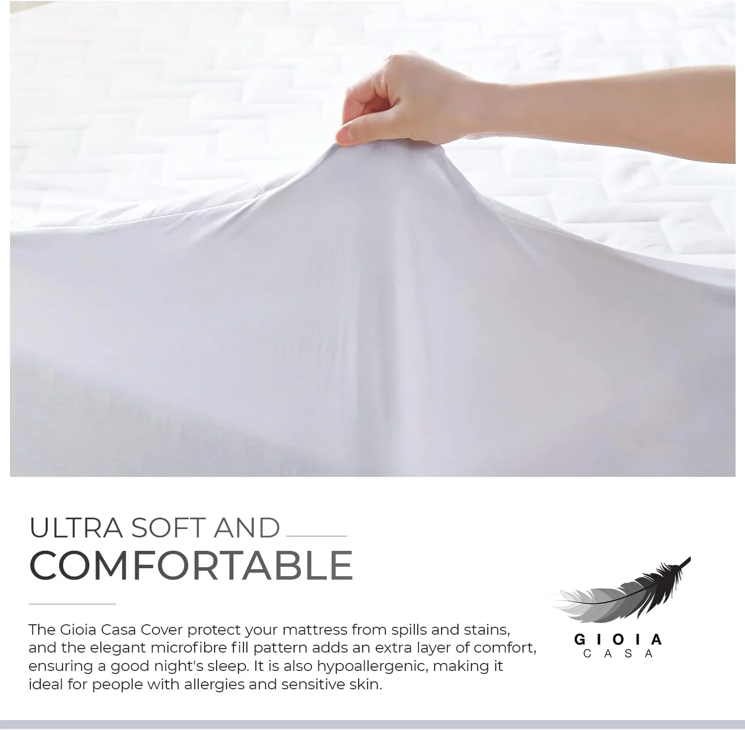 100% Ultra-Soft Cotton Quilted Anti-Microbial Mattress Cover Protector | King Size