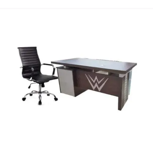 1.4Mtr Office Desk   Blaze Leather chairs