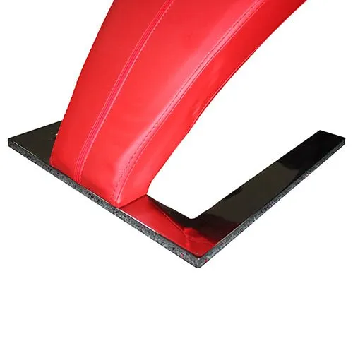 2x Retro Z Shape Red Dining Chairs