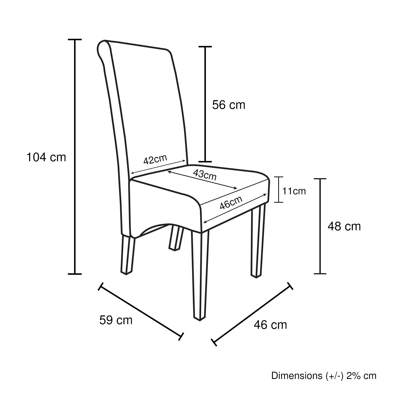 2x Wooden Frame Dining Chairs - Brown Leatherette | Solid Pine Legs