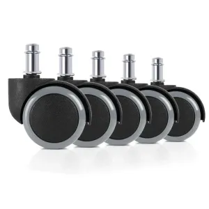 5 Piece Universal Mute Caster Set for Office Chairs 50kg Capacity