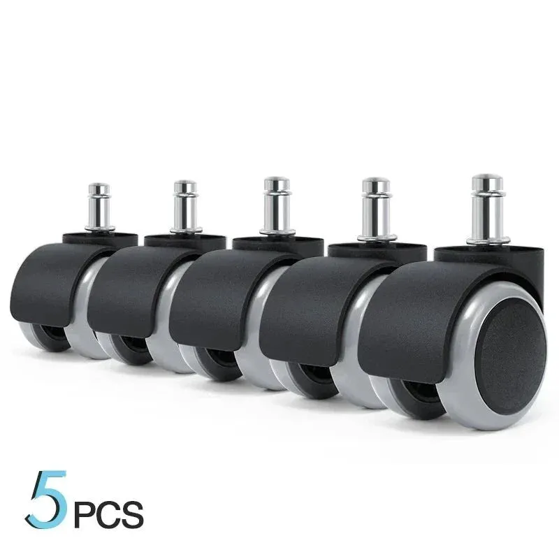 5 Piece Universal Mute Caster Set for Office Chairs 50kg Capacity