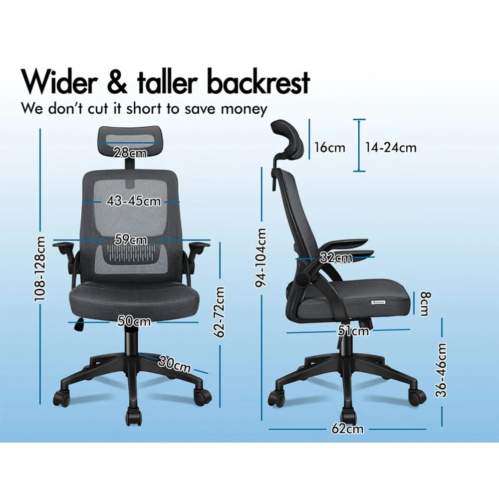 Adjustable Mesh Office Chair Head Armrests