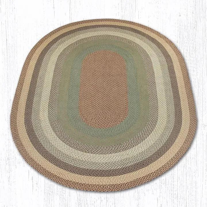 Buttermilk & Cranberry Braided Rug - Oval