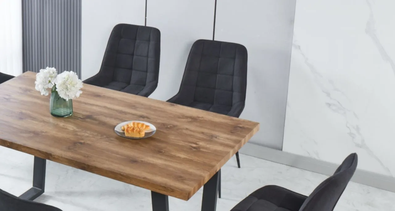 Couch.com Dining Table Set 1 Table And 6 Chairs Wood, Weather-Resistant, Wood Construction, Light Brown Finish by Couch.com
