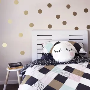 Gold Polka Dots Nursery Wall Decals Colorful Removable Sticky Dots Stickers For Decorating Kids Bedroom Wall DIY Nordic Style Decor