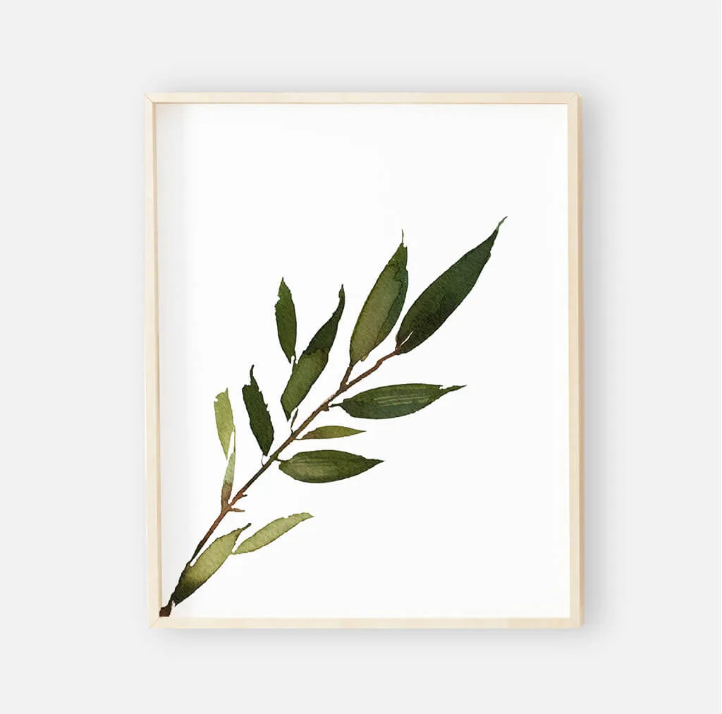 Olive Leaf Digital Nursery Art Print Group