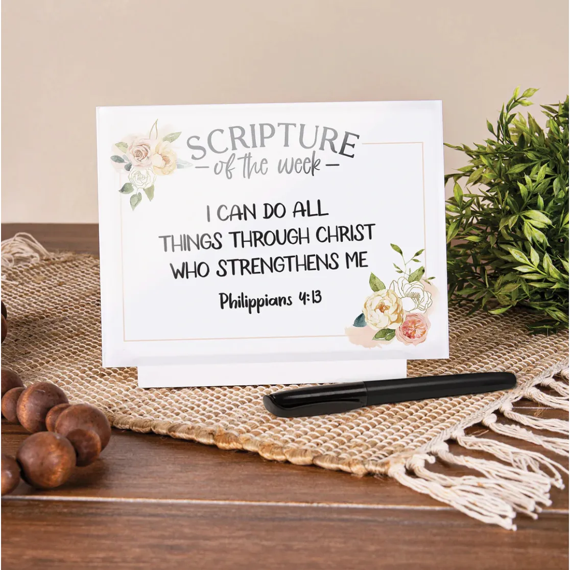 P. Graham Dunn Scripture of the Week Dry Erase Marker Board with Wooden Base