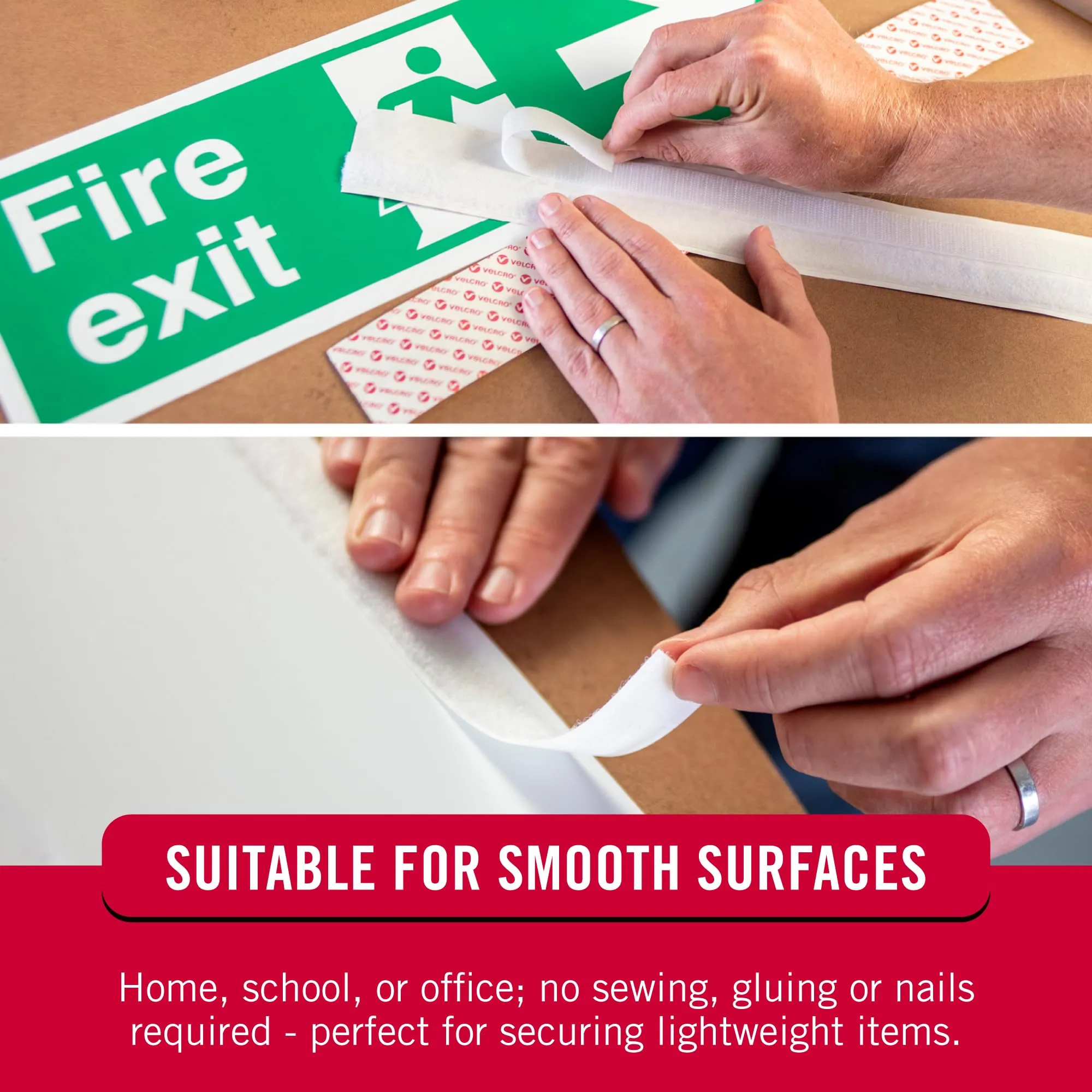 VELCRO Brand 5 Ft x 3/4 In | White Tape Roll with Adhesive | Cut Strips to Length | Sticky Back Hook and Loop Fasteners | Perfect for Home, Office or Classroom