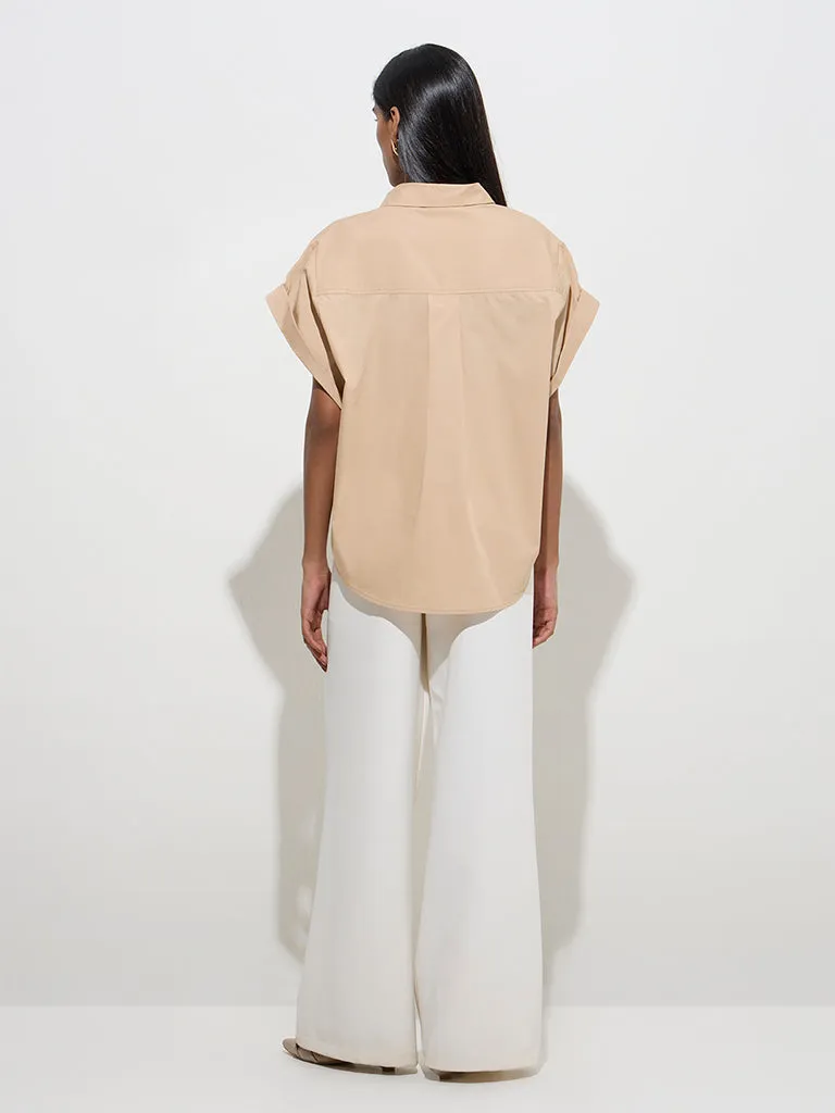 Wardrobe Beige Solid Shirt
