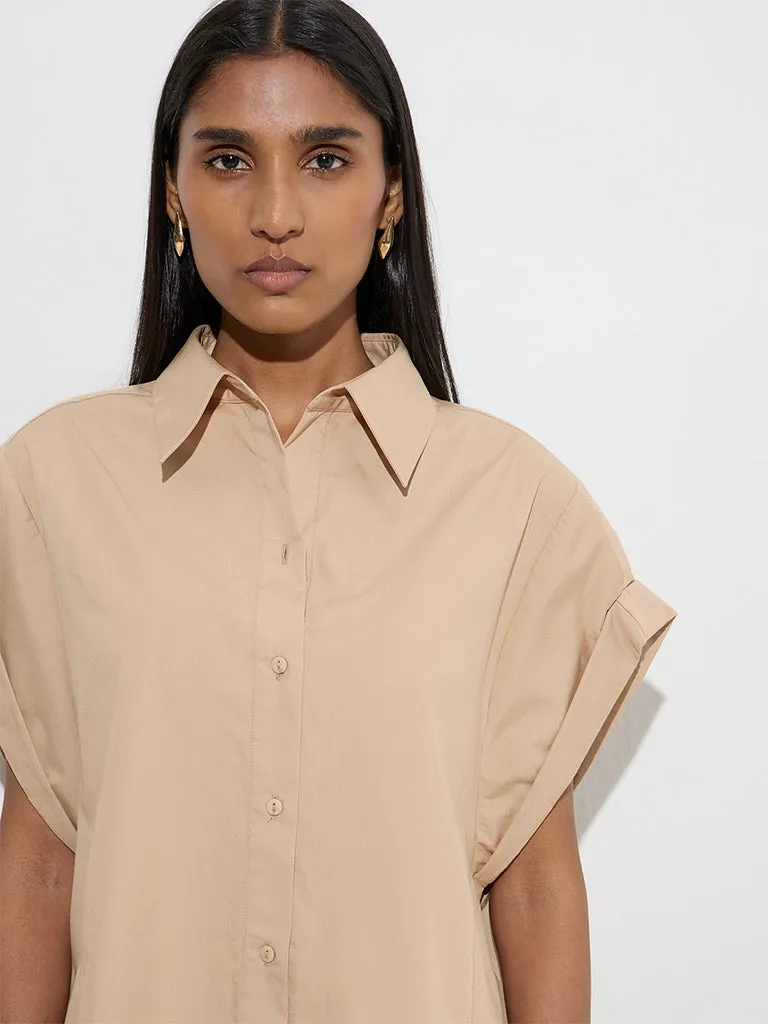 Wardrobe Beige Solid Shirt