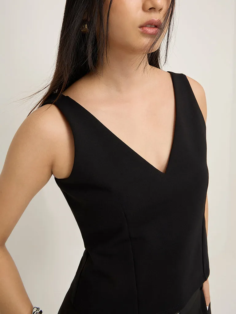 Wardrobe Black Pintuck Top