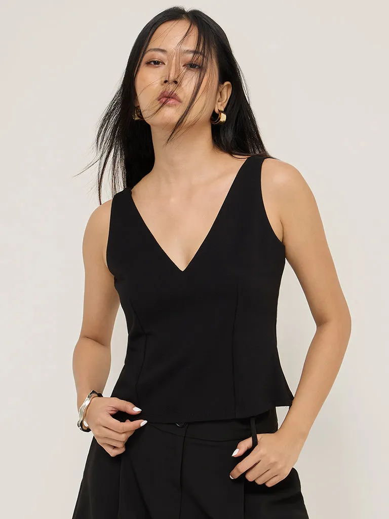 Wardrobe Black Pintuck Top
