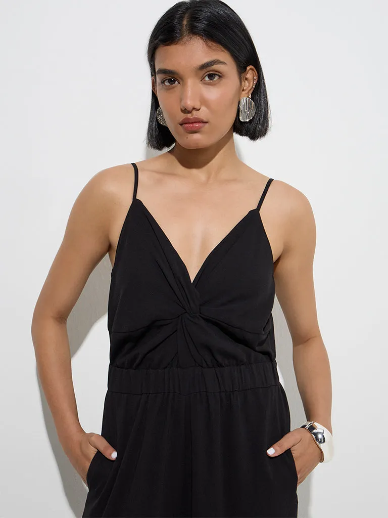 Wardrobe Black Solid Jumpsuit