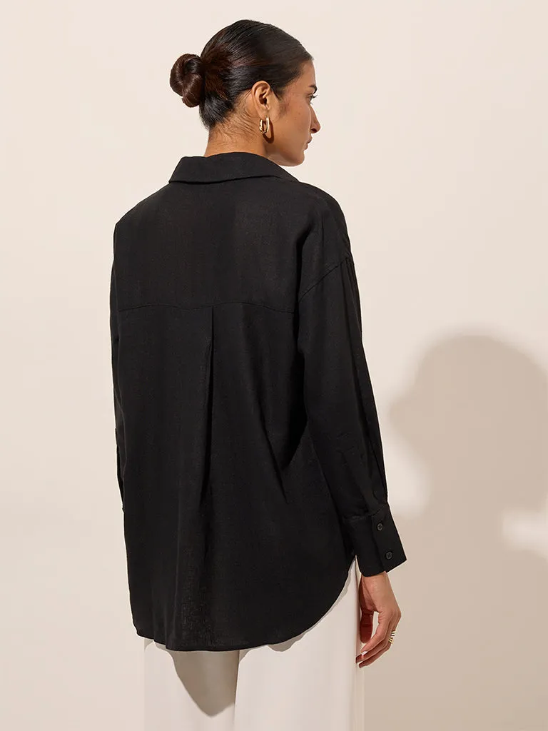 Wardrobe Black Solid Shirt